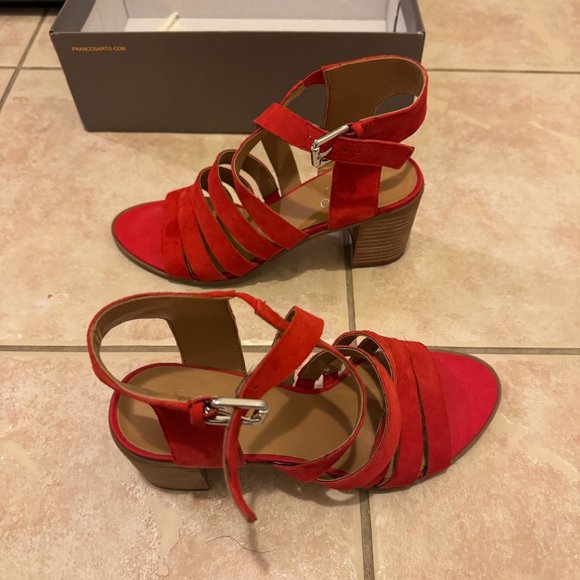 Franco Sarto Strappy Red Heels - Picture 3 of 7
